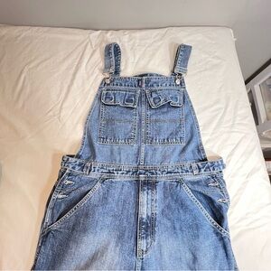 Vintage Tommy Hilfiger back spell out wide leg carpenter overalls size medium